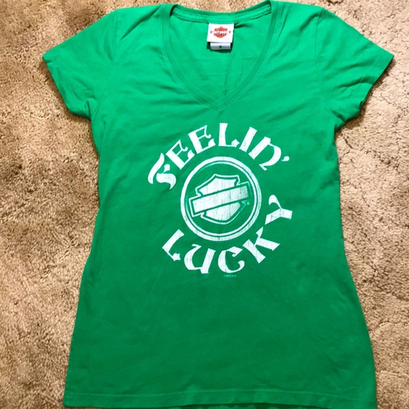 Harley-Davidson Tops - 🍀Harley Davidson Feelin’ Lucky T-Shirt. Size S